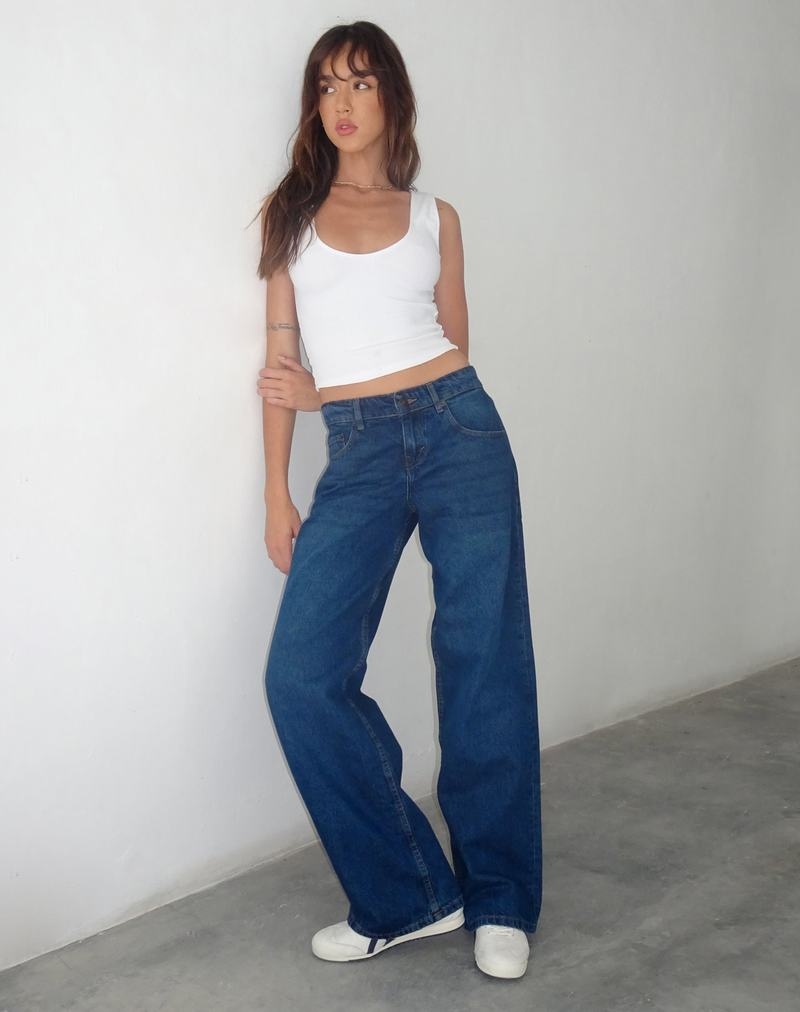 Women's Motel Rocks Low Rise Parallel Jeans Blue | VJL6719GW