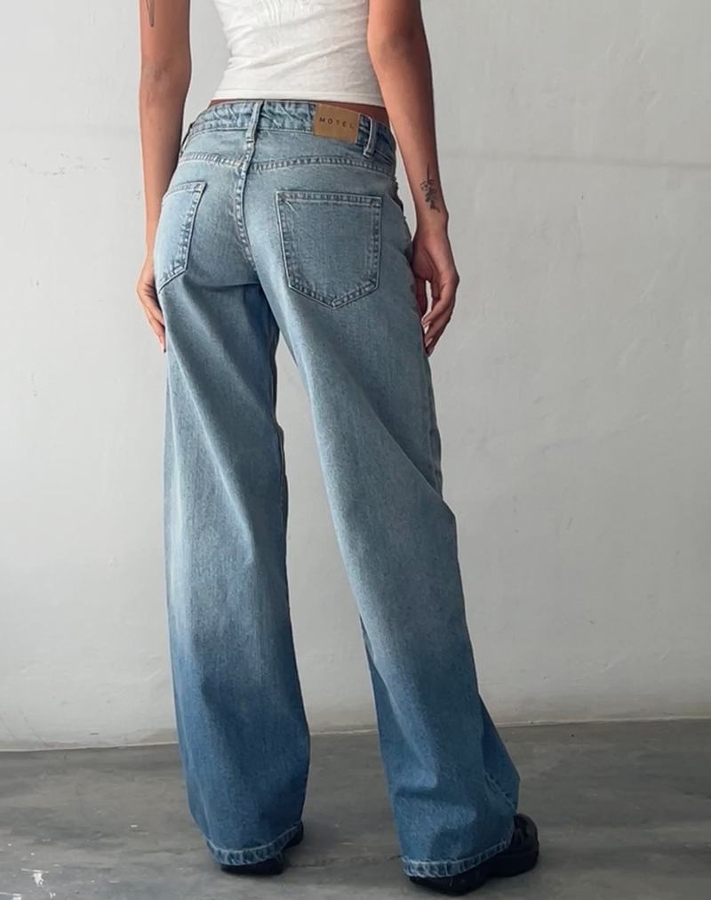 Women's Motel Rocks Low Rise Parallel Jeans Light Blue | EGQ9630JV