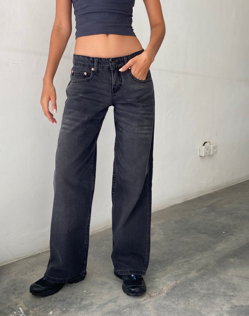 Women's Motel Rocks Low Rise Parallel Jeans Black | SPJ952UJ