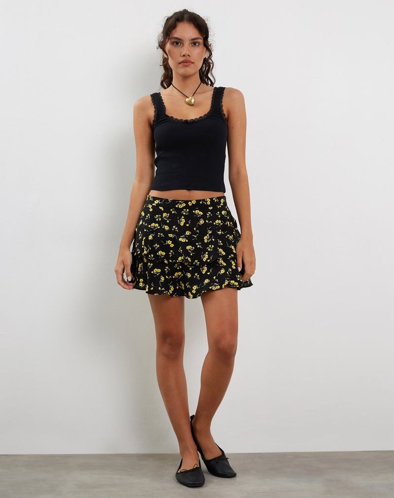 Women's Motel Rocks Lowisa Buttercup Skirts Black Yellow | RLA1446KL