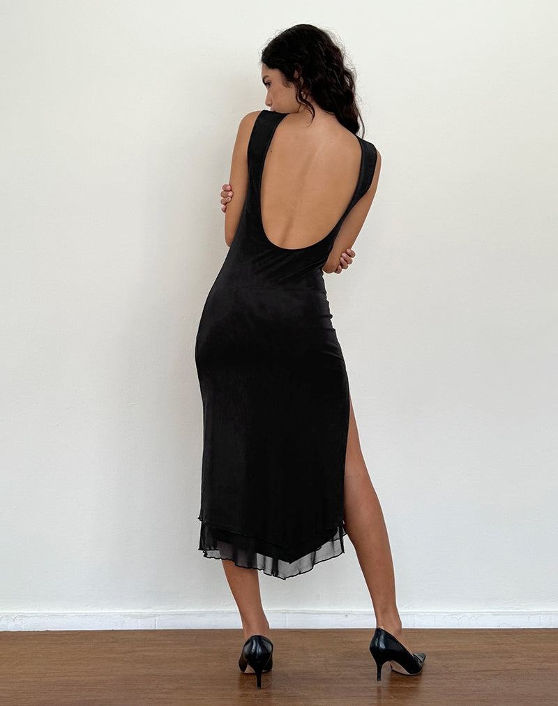 Women's Motel Rocks Lyra Backless Midi Dress Black | CSG8958AZ