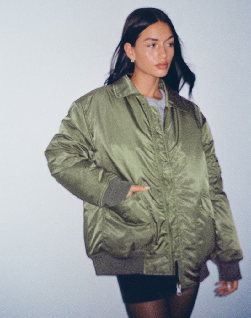 Women's Motel Rocks Manik Jackets Khaki Green | RQO7630OB