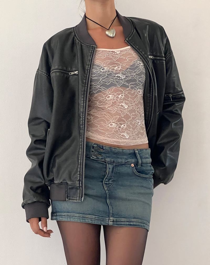 Women's Motel Rocks Marco Distressed Bomber Jackets Black | QVW9821JR