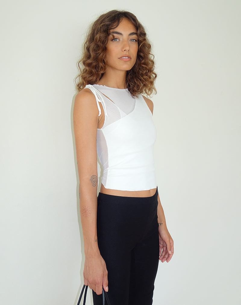 Women's Motel Rocks Moni Top Vest White | LZD504FB