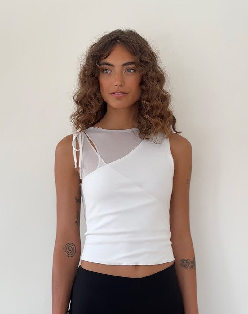 Women's Motel Rocks Moni Top Vest White | LZD504FB