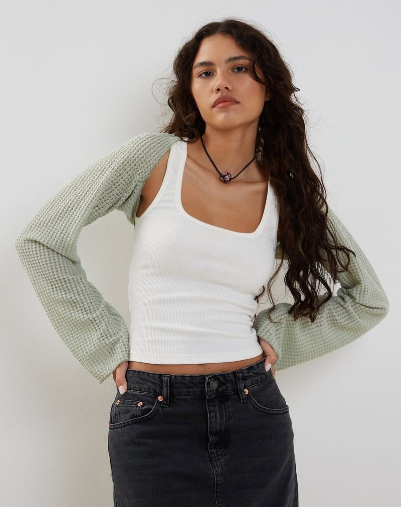 Women's Motel Rocks Nobila Shrug Cropped Tops Green | VOU8386KV