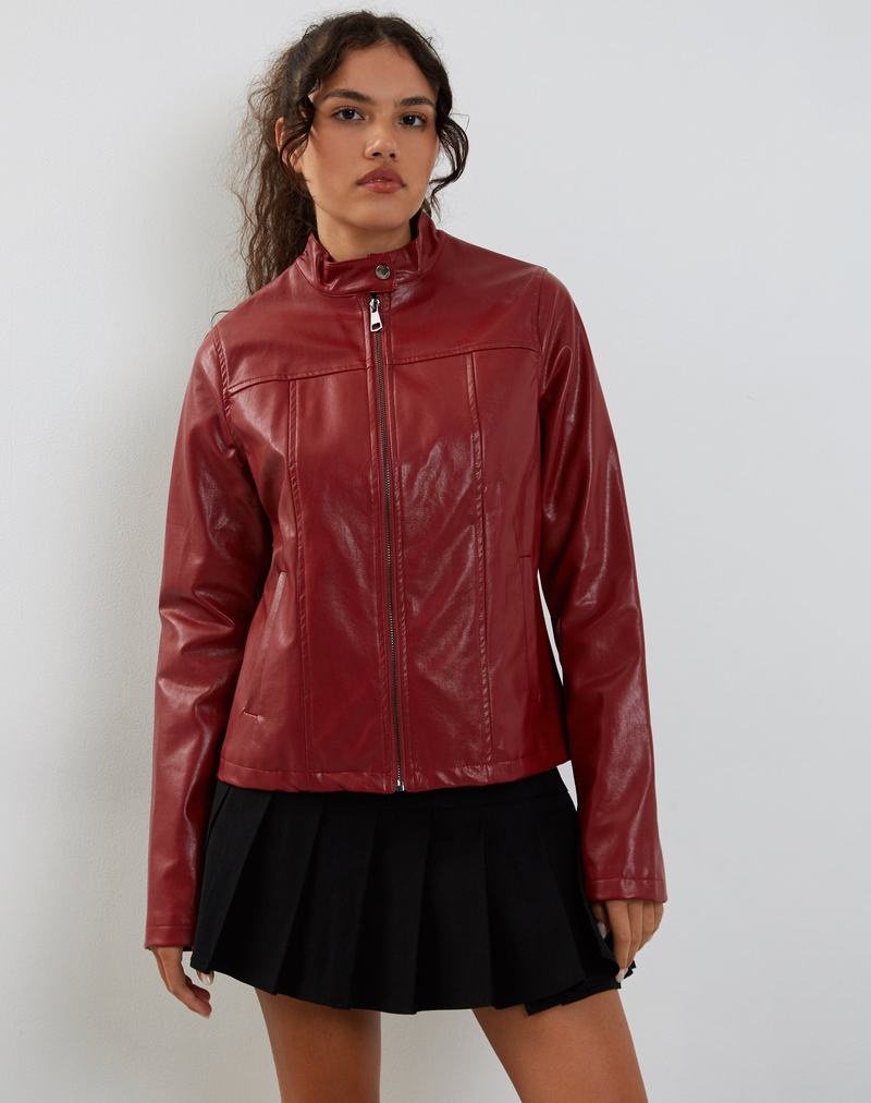 Women's Motel Rocks Olivia Leather Jackets Red | HPP9378MH