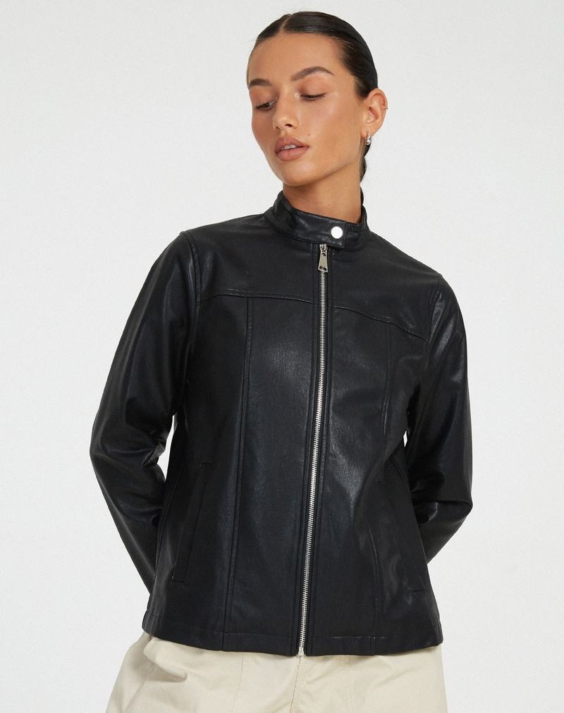 Women's Motel Rocks Olivia Leather Jackets Black | BAE755EZ