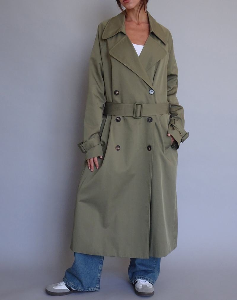 Women's Motel Rocks Orcati Trench Coat Khaki | DJA454ZQ