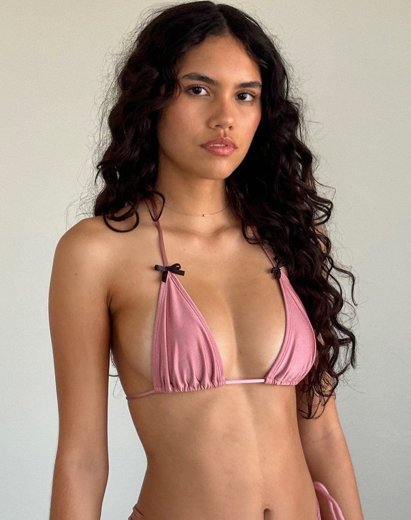 Women's Motel Rocks Pami Bikini Tops Pink Black | UYU8620IS