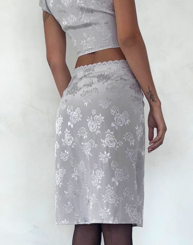 Women's Motel Rocks Piyeto Midi Skirts Silver Grey | ZWQ847GT