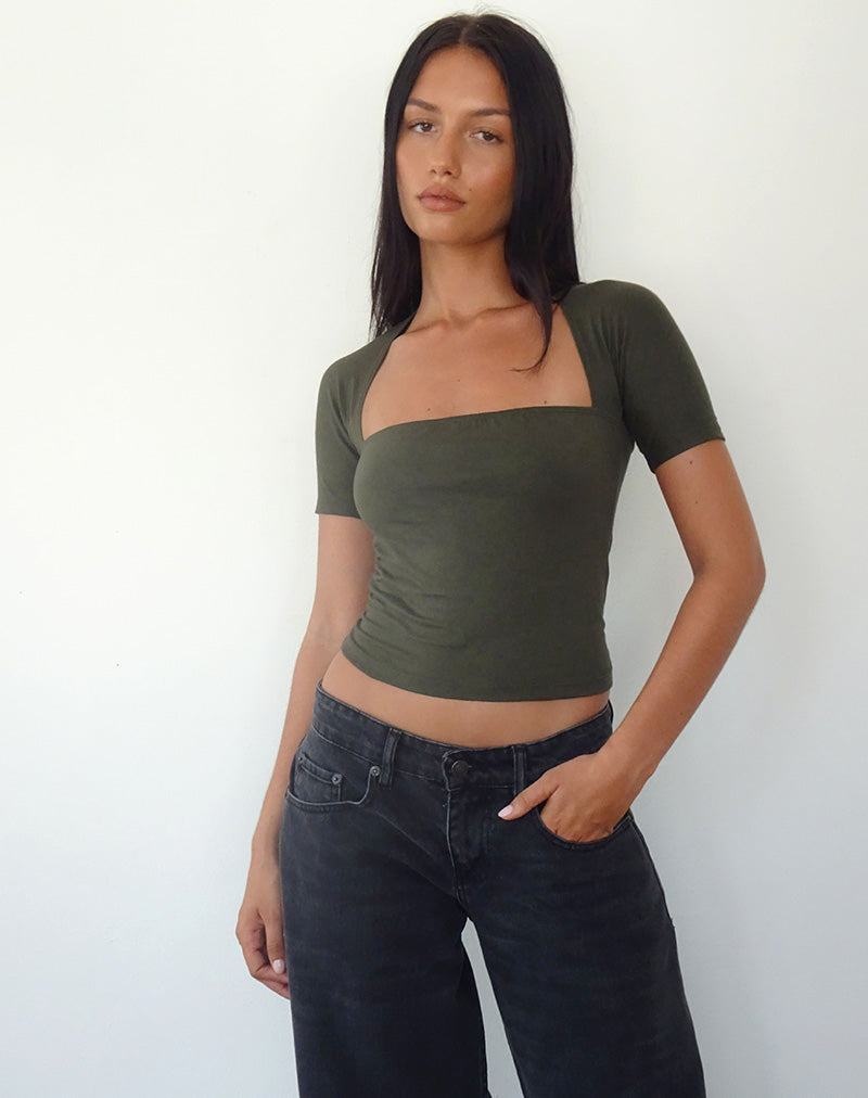 Women\'s Motel Rocks Requa Cropped Tops Green | GDZ3342RE