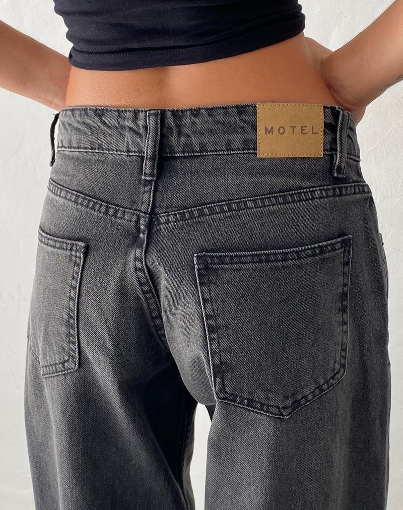 Women's Motel Rocks Roomy Extra Wide Low Rise Jeans Black Grey | ISY972GY