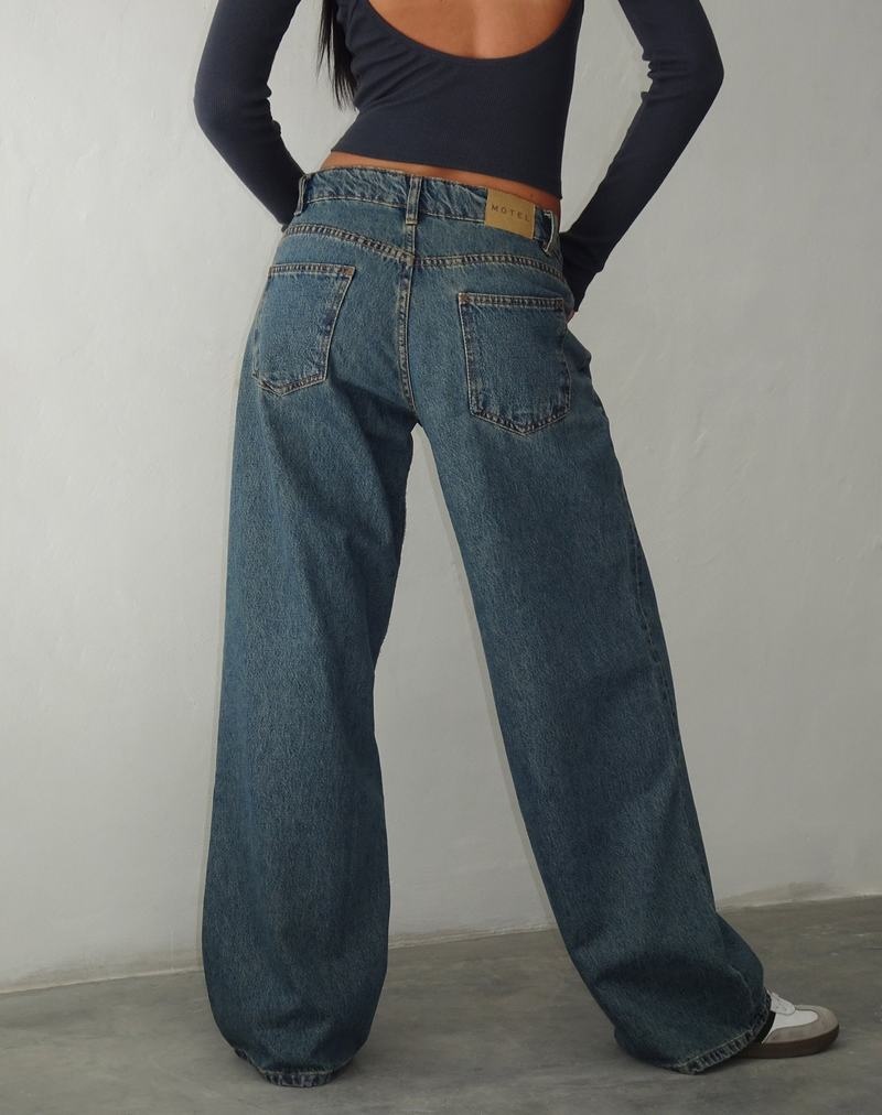 Women's Motel Rocks Roomy Extra Wide Low Rise Jeans Brown Blue | UEY1528US