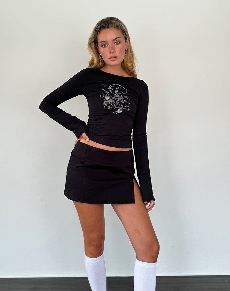 Women's Motel Rocks Salaka Long Sleeve T Shirts Black | XHU6163NX