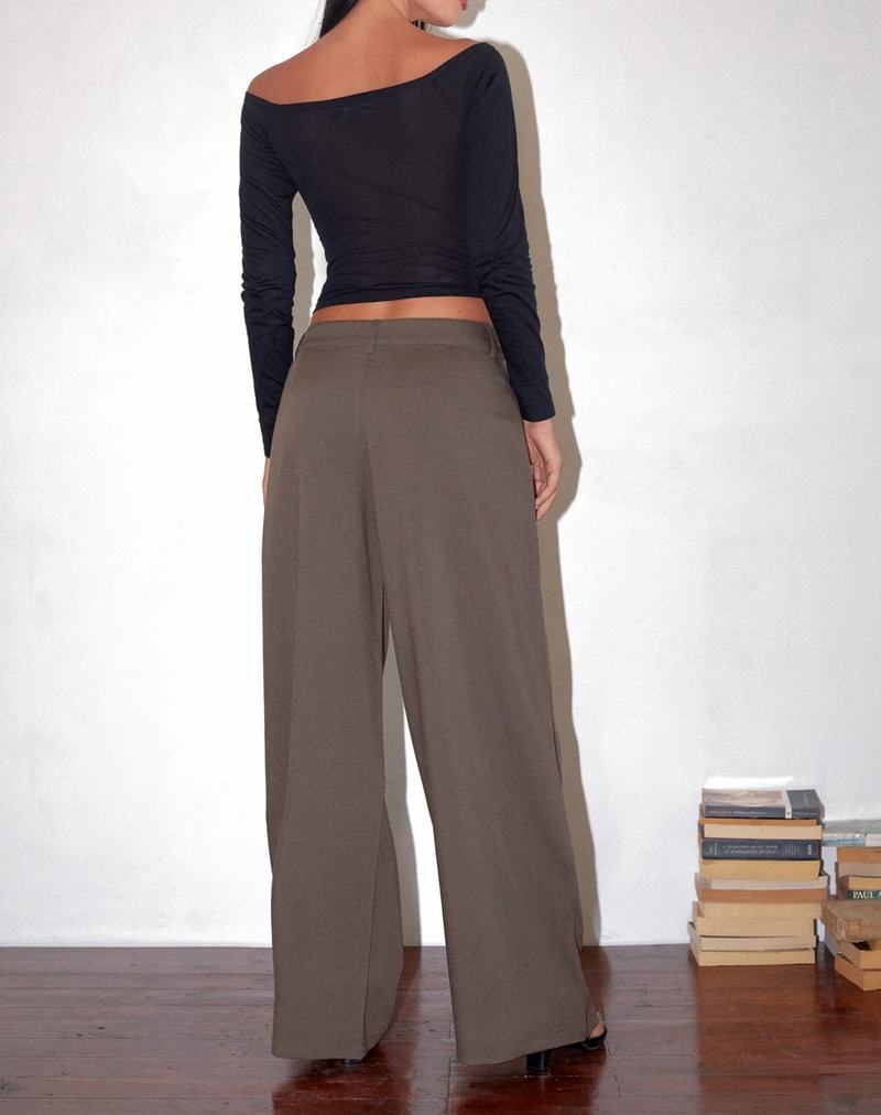 Women's Motel Rocks Salisu Wide Leg Trousers Grey Brown | SLN10015AG