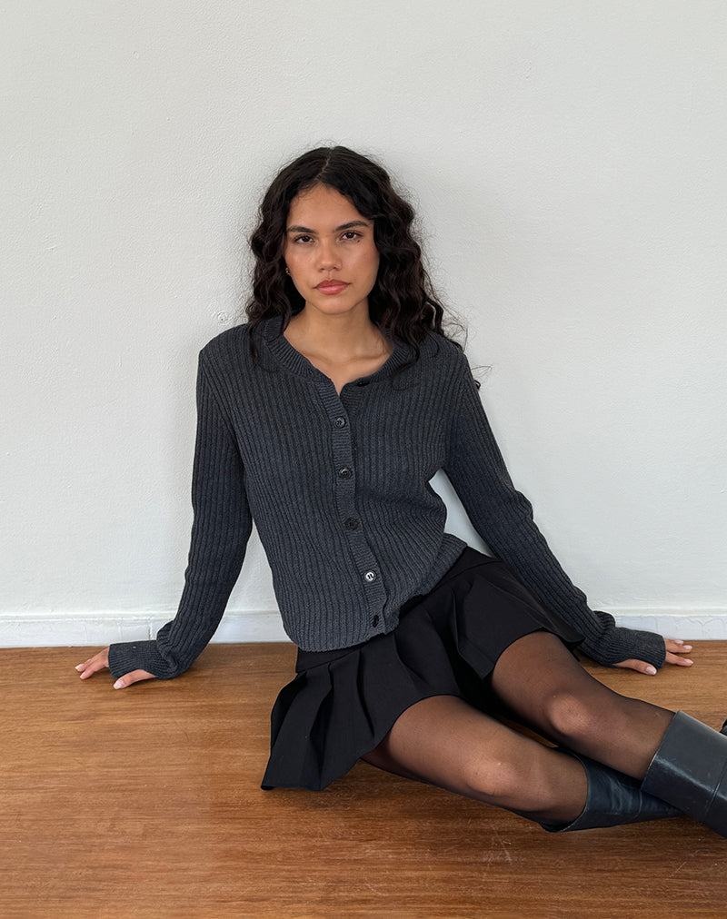 Women's Motel Rocks Samaya Knit Cardigan Dark Grey | PNQ1024IV