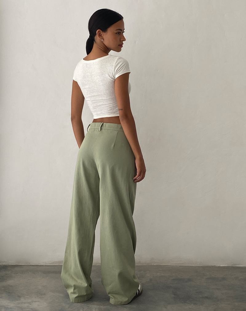 Women's Motel Rocks Satria Extra Wide Trousers Green | PRP317EU