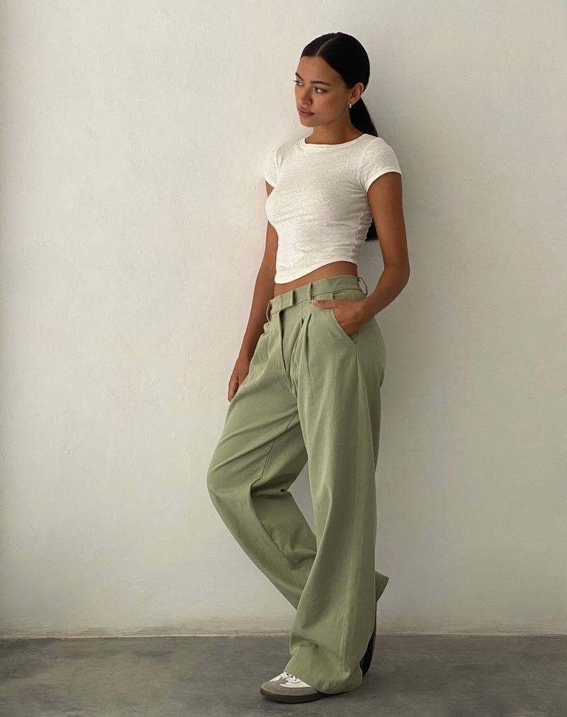 Women's Motel Rocks Satria Extra Wide Trousers Green | PRP317EU