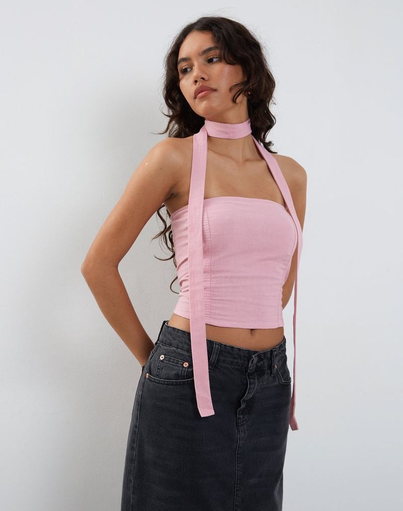 Women\'s Motel Rocks Shaloe And Scarf Set Cropped Tops Pink | RLA6827TT