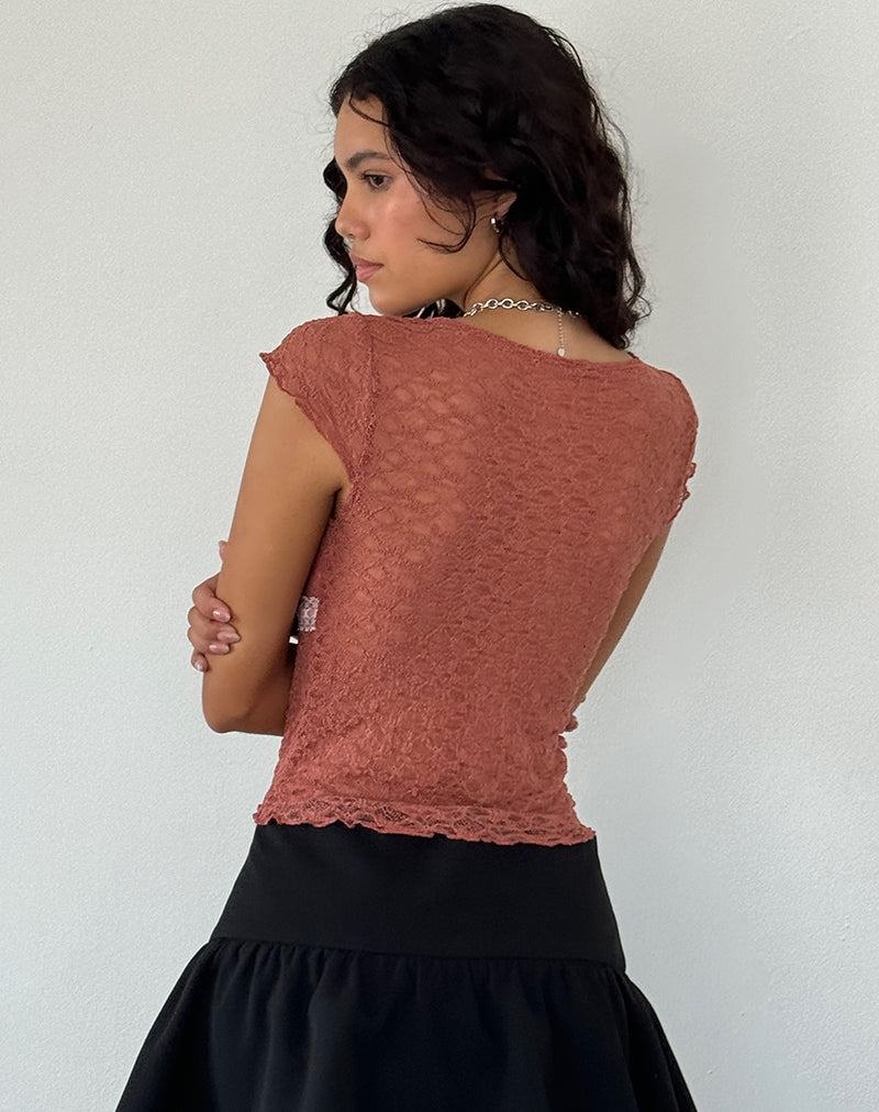 Women's Motel Rocks Sherine Lace Vest Pink Rose | HWV2631CG