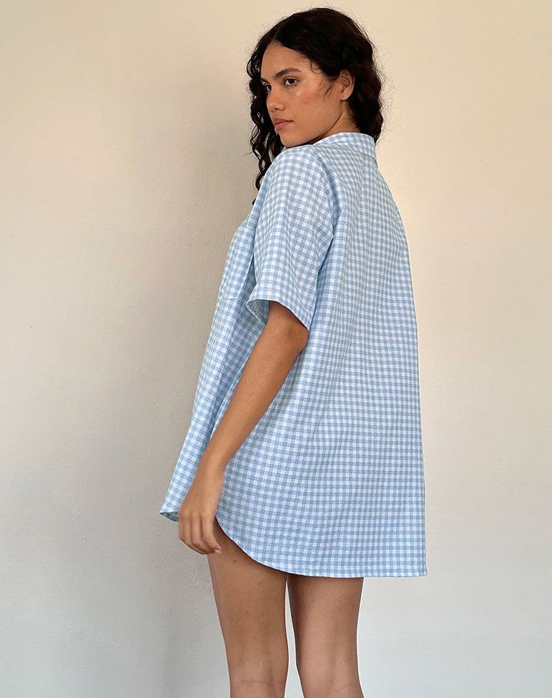 Women's Motel Rocks Smith Oversized Shirts Blue | YJD3945CQ