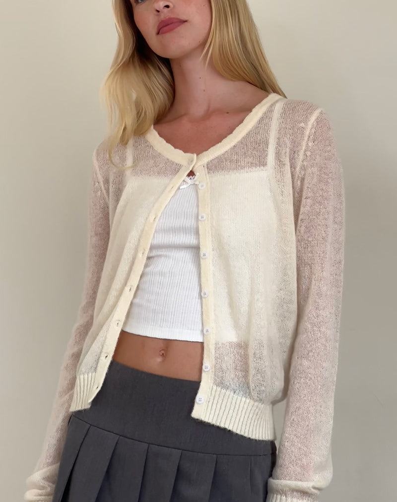 Women's Motel Rocks Solana Light Knit Cardigan White | RMY990DB