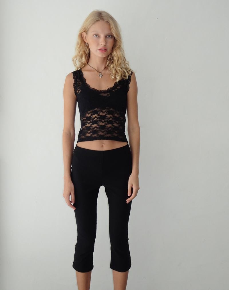 Women's Motel Rocks Tahoa Lace Vest Black | SEO869ZB