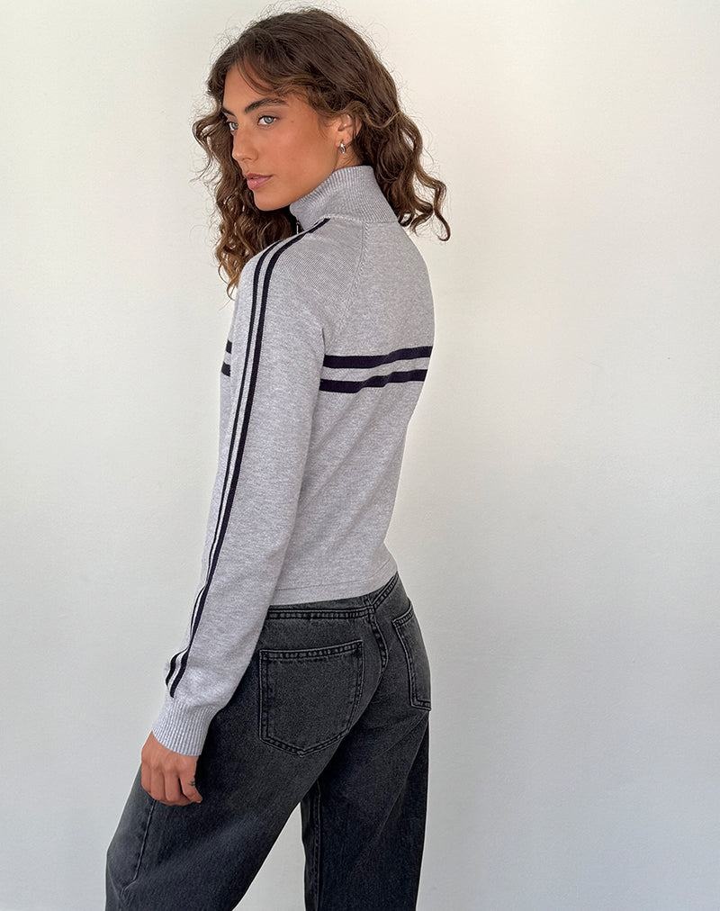 Women's Motel Rocks Talisa Sporty Zip Through Jackets Light Grey Navy | AHG10023HO