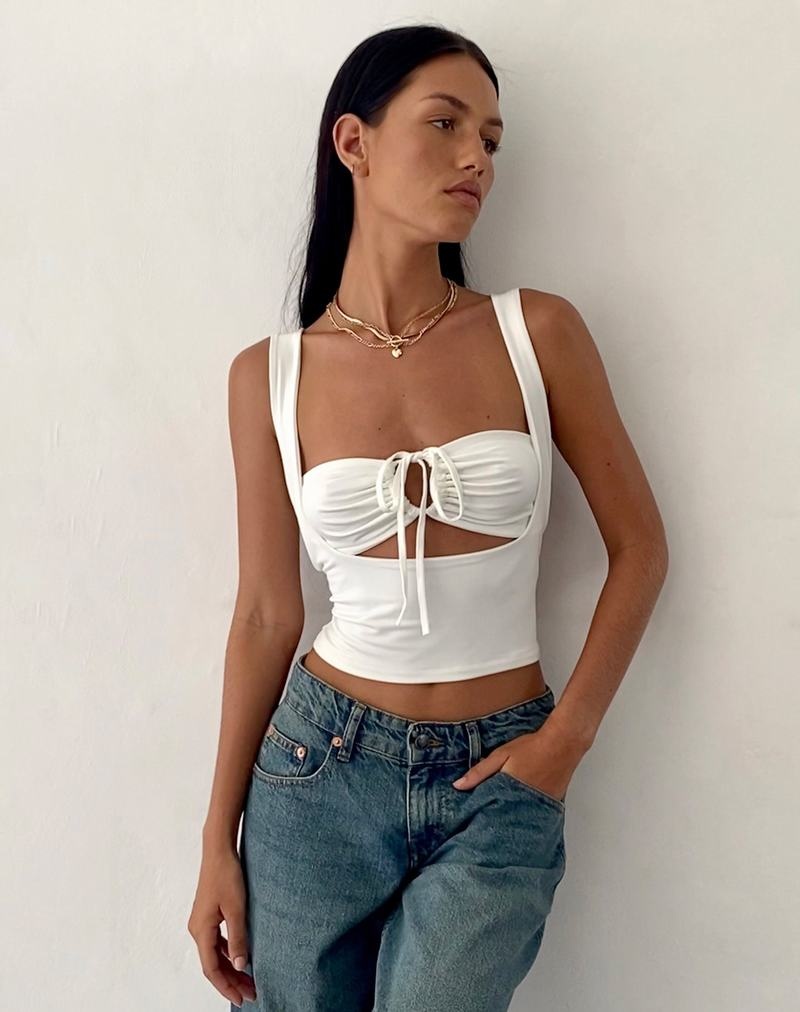 Women's Motel Rocks Ulani Cropped Tops White | OGO3438RC