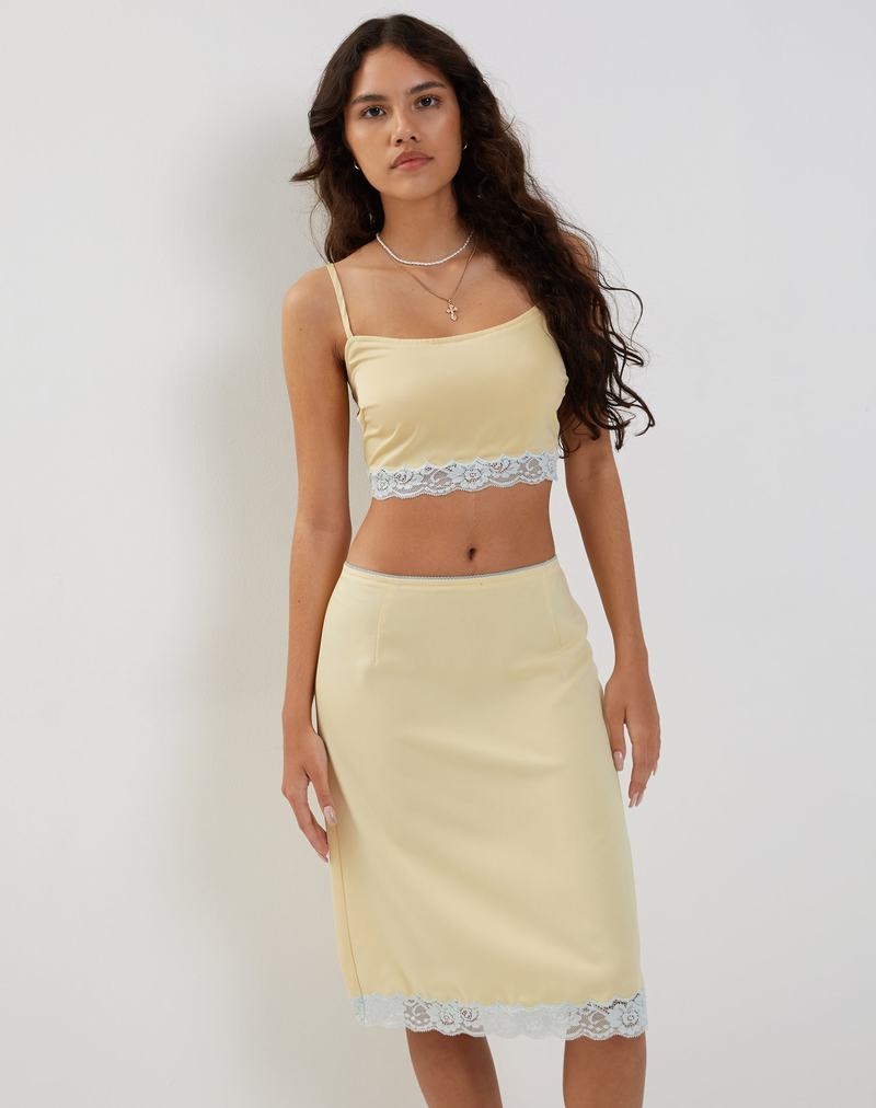 Women's Motel Rocks Virni Cami Cropped Tops Yellow | UNT3646GR