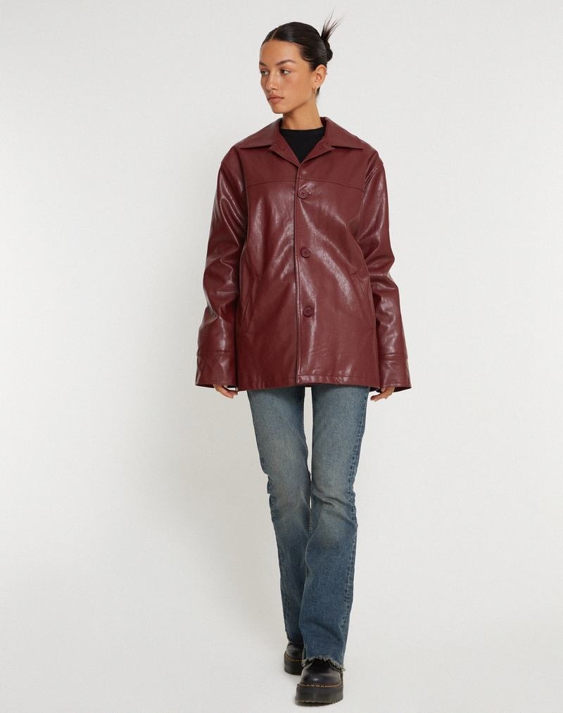 Women's Motel Rocks Walta Leather Jackets Red | KHA9787WH