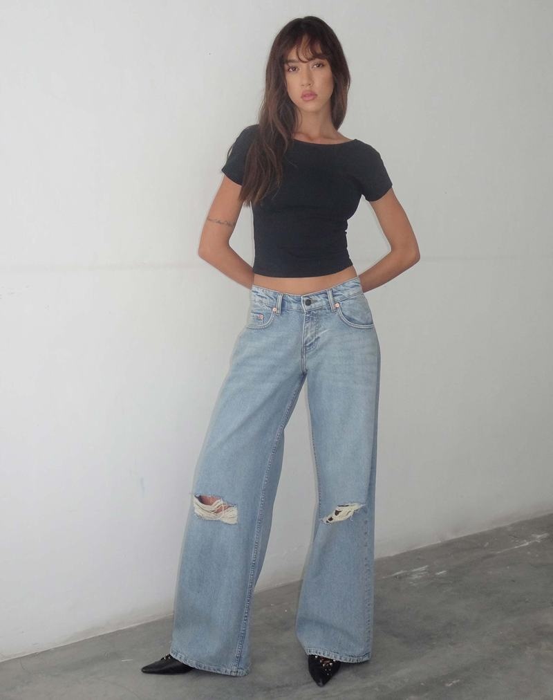 Women's Motel Rocks Xiwang Cropped Tops Black | XTE4250YS